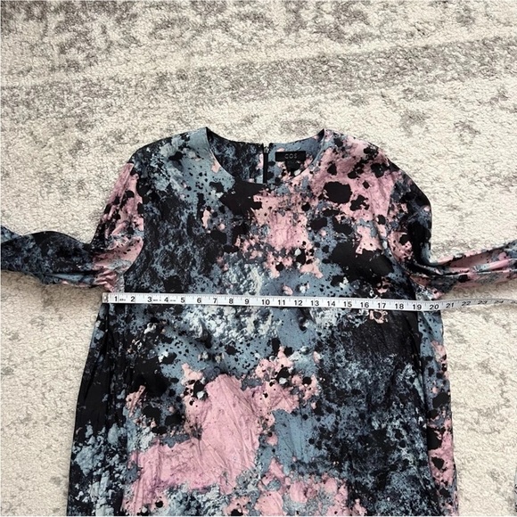 COS Splatter Long Sleeve Dress Euro 40 US 8 Pink Blue Black Mini Party Formal - Picture 5 of 7